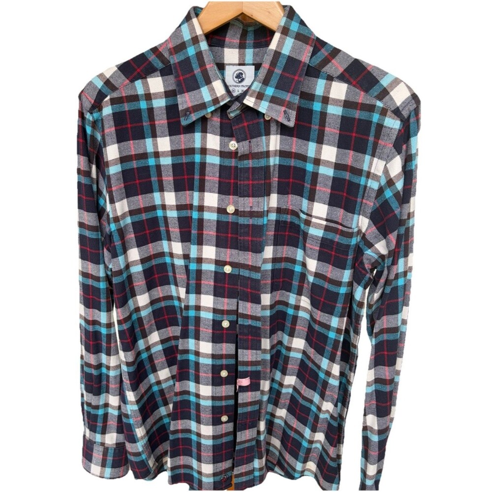 Southern Proper Mens Medium Plaid Button Down Shirt Prep Preppy Coastal Flannel